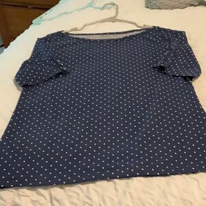 Talbots top blue dots size L